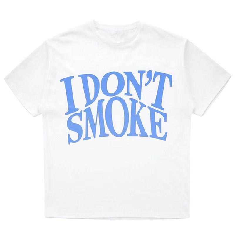 佐倾dontsomke短袖t恤拒绝吸烟国潮经典logo印花流行基础短袖t恤黑色