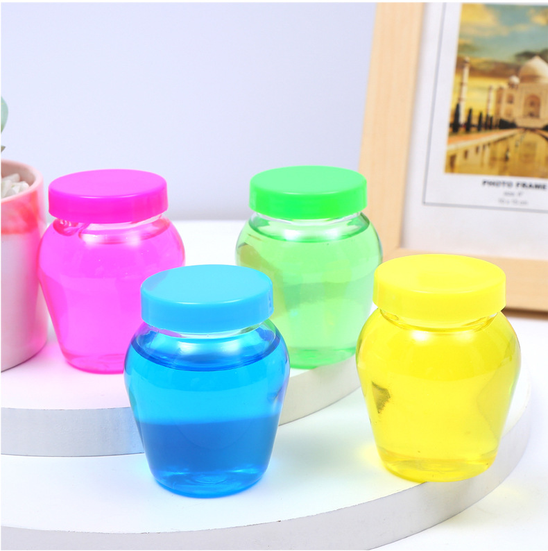 网红假水解压泥多色透明酒瓶水晶泥史莱姆起泡胶做泥套装儿童无du 24