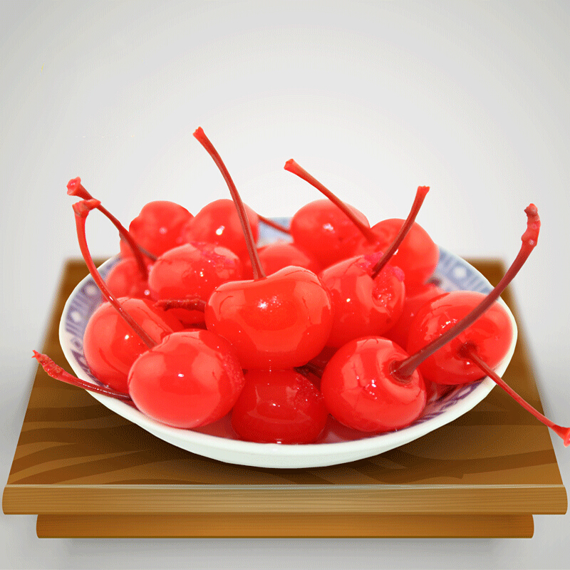 有枝樱桃罐头瓶装水果罐头点缀蛋糕装饰烘焙有枝车厘子罐头2瓶装 大号
