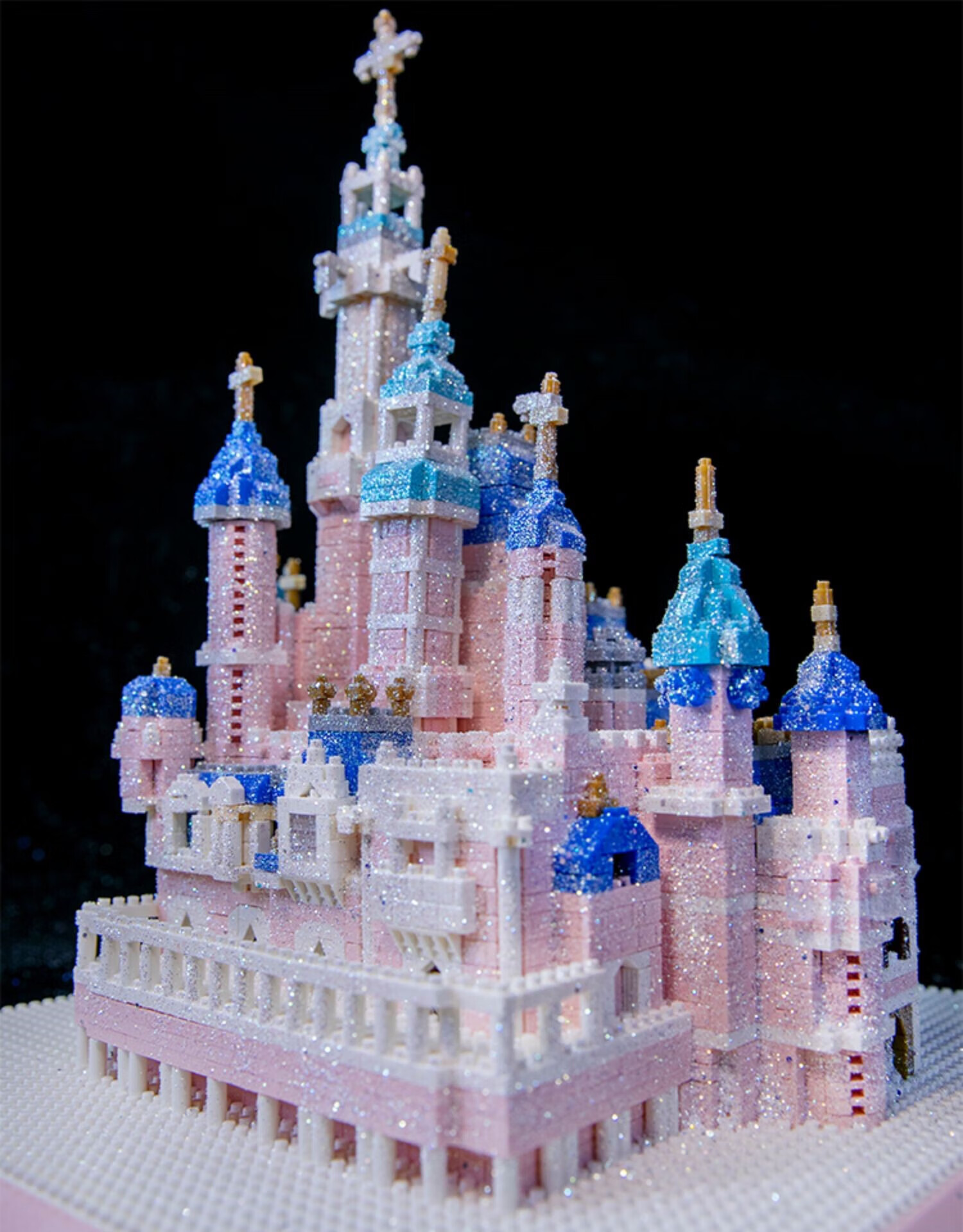 【布尔敦】粉色迪士尼城堡中国积木梦幻女孩成年高难度玩具立体拼装