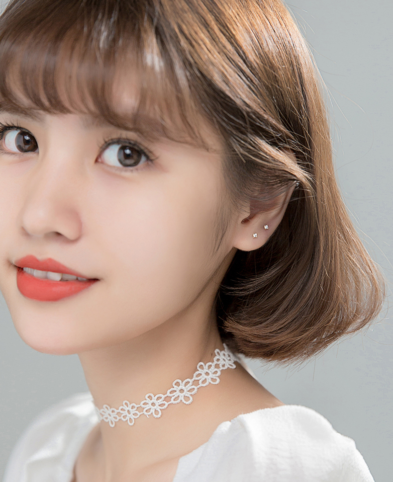 钦伊s925银耳钉女韩版小清新简约迷你气质单钻养耳洞