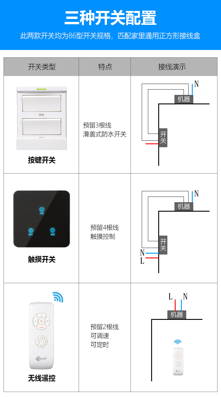 卫生间换气扇接线图图片