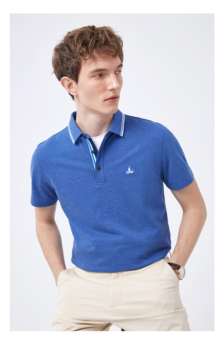 navigare意大利小帆船2021夏装polo衫男短袖纯棉翻领体恤 桃红 m/48