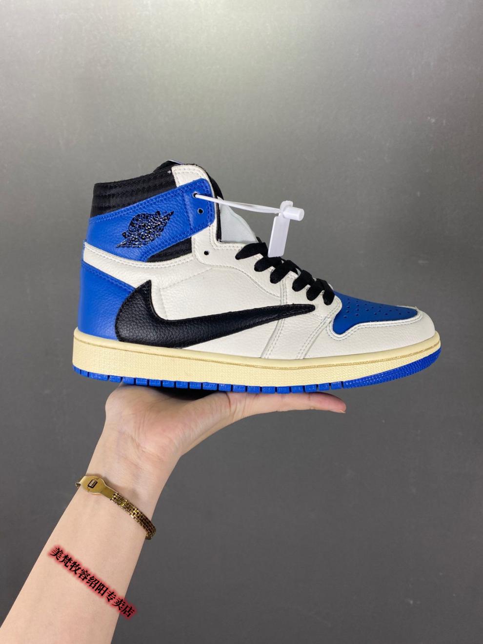 aj1倒钩闪电三方联名藤原浩同款dm7866 140男女高低帮运动篮球鞋 aj倒