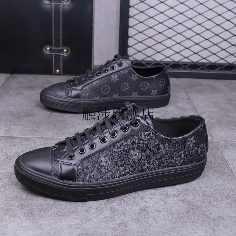 路易威登lv男鞋秋季新款男鞋欧洲站韩版透气板鞋男士 棕色 加绒 39