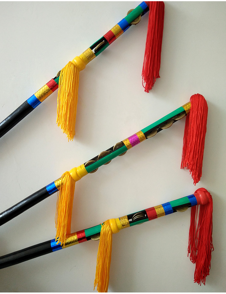 宝利嘉金钱棍金钱棒打连响打花棍打连厢钱杆舞莲厢棒喷黑漆半包打钱杆