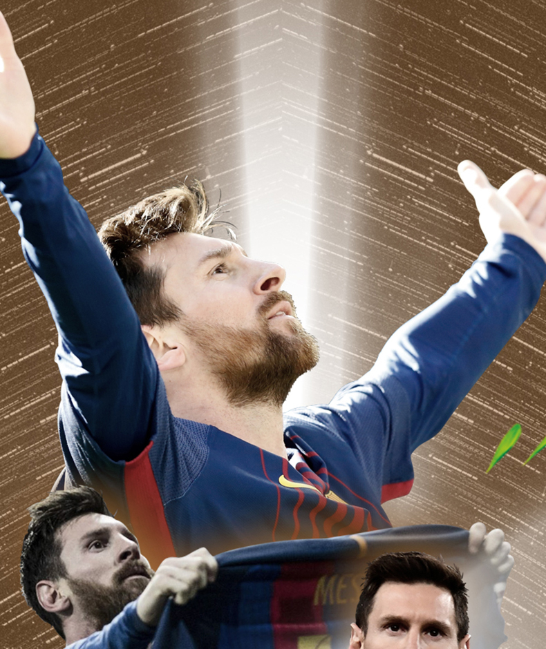 独步天下梅西传赠扑克长卷海报冯逸明主编力潮时代梅西三十五岁特别