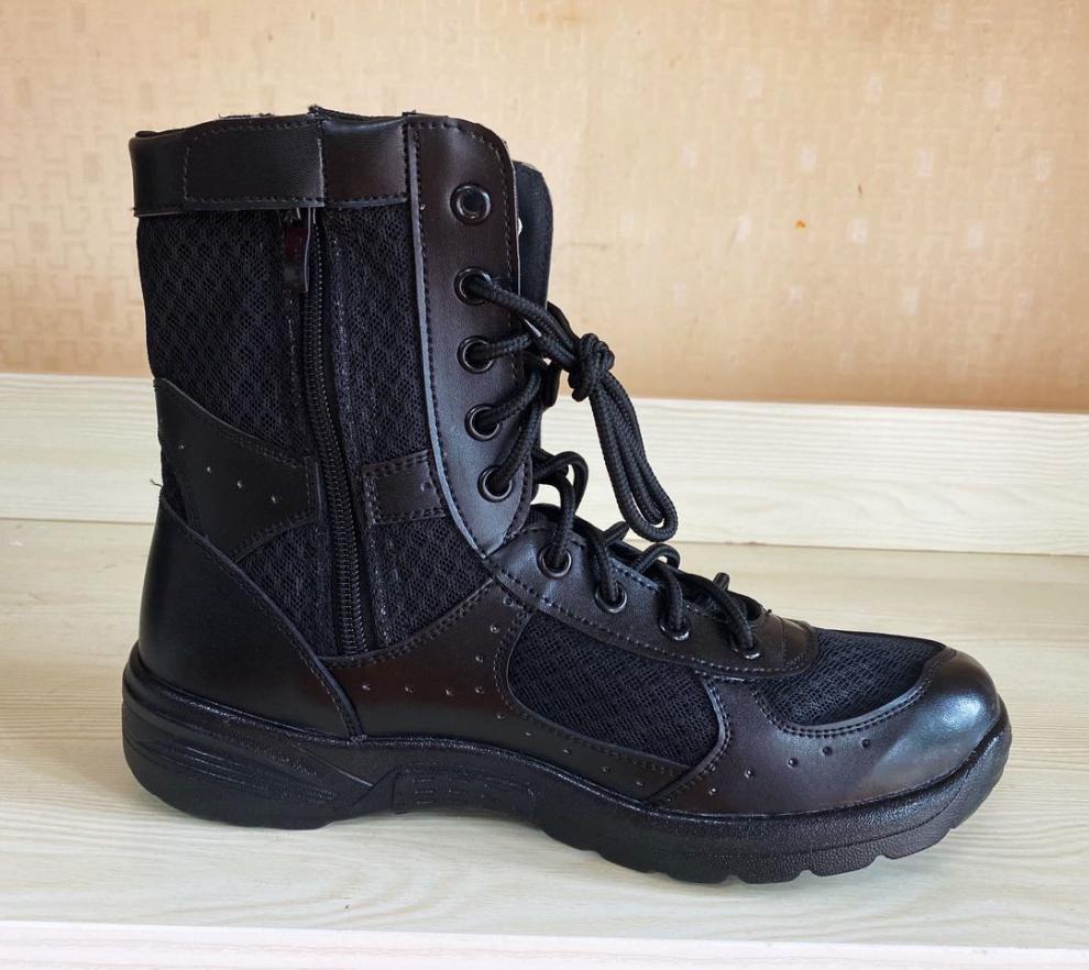 战靴 夏季透气超轻06伞兵靴作战训靴男高帮真皮训练靴战术靴飞行靴 06