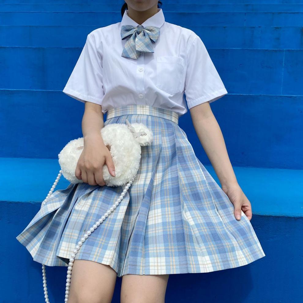 jk制服女少女可爱1学院风裙套装全套1长袖秋季insn7159 冰淇淋格裙