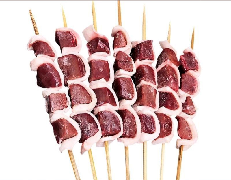 烧烤串新鲜速冻猪腰串腰子串烧烤食材小腰串串 富铭士 40串