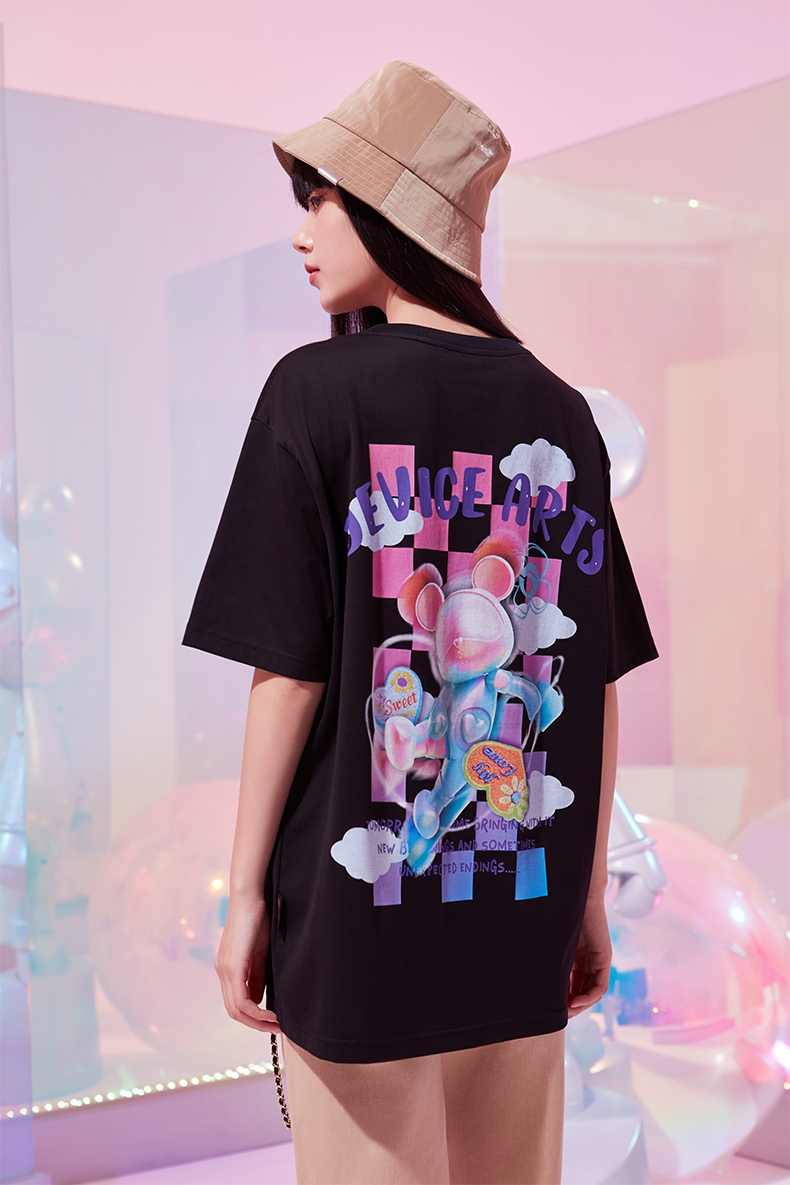 five plus&星际熊联名2021新款5 女装夏设计感t恤女