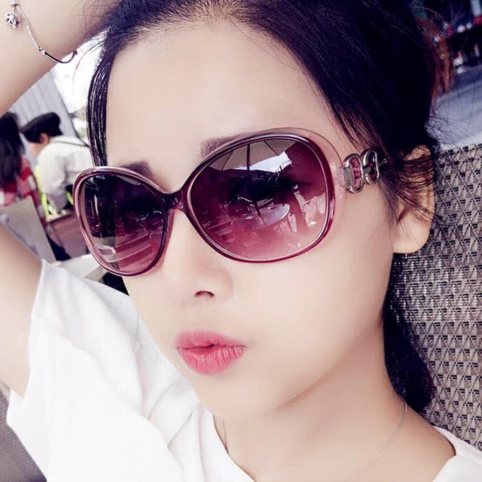 闽喃哥 抖音网红墨镜墨镜女韩版网红同款太阳镜女开车太阳眼镜 酒红