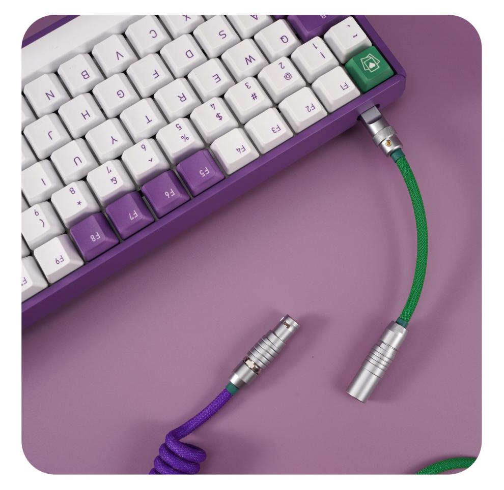 纯手工机械键盘主题线iqunix配色f96小丑线键盘线micro迈克接口其他