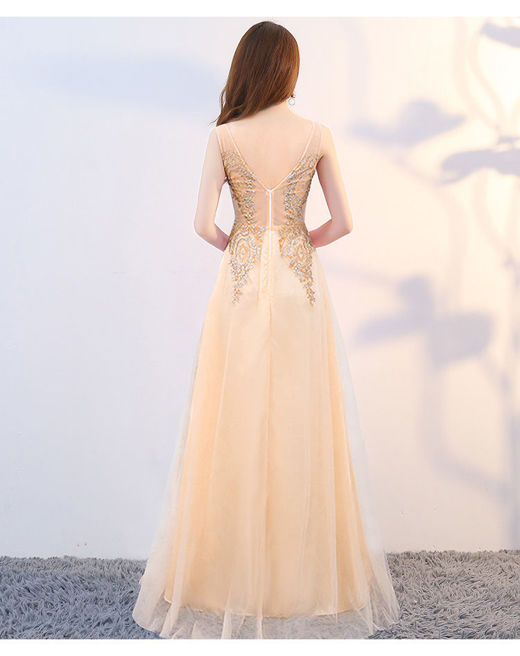 新款夜场ktv晚礼服长款夜总会性感显瘦公关佳丽服夜店连衣裙工服 香槟