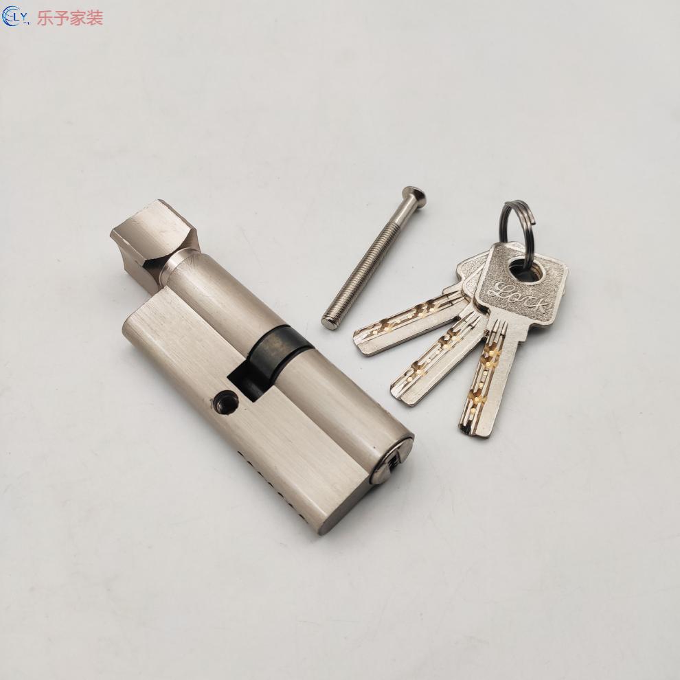 内门锁芯 纯铜小70锁芯 木门锁芯 卧室门锁芯 室内门锁 小70金色铁