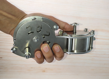 筠芸筌墨斗不锈钢结实耐摔耐用工地木工不锈钢金属手摇式墨斗侧边绕线