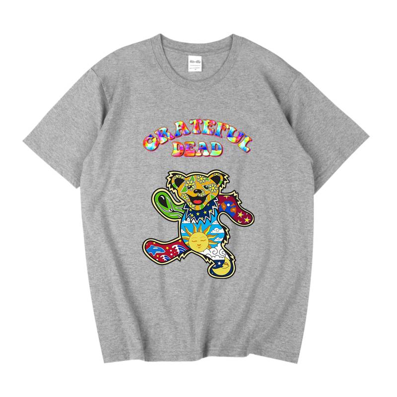 美国迷幻摇滚gratefuldeadtshirt而死乐队小熊短袖男女t恤初高中大学