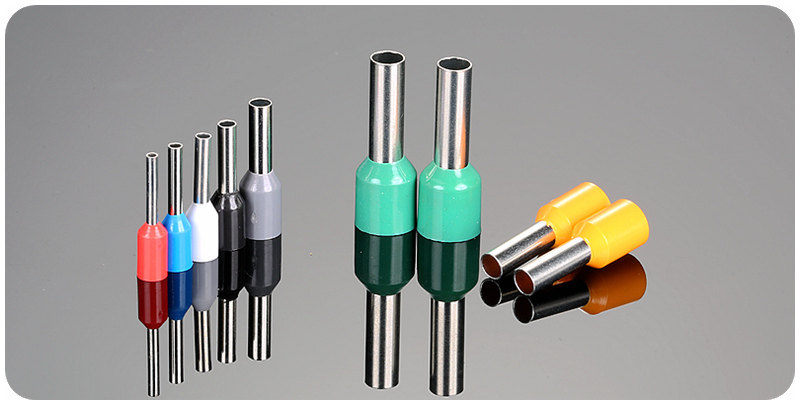 e1008管型预绝缘接线端子头et10mm冷压管形针型ve针式线鼻子紫铜红色