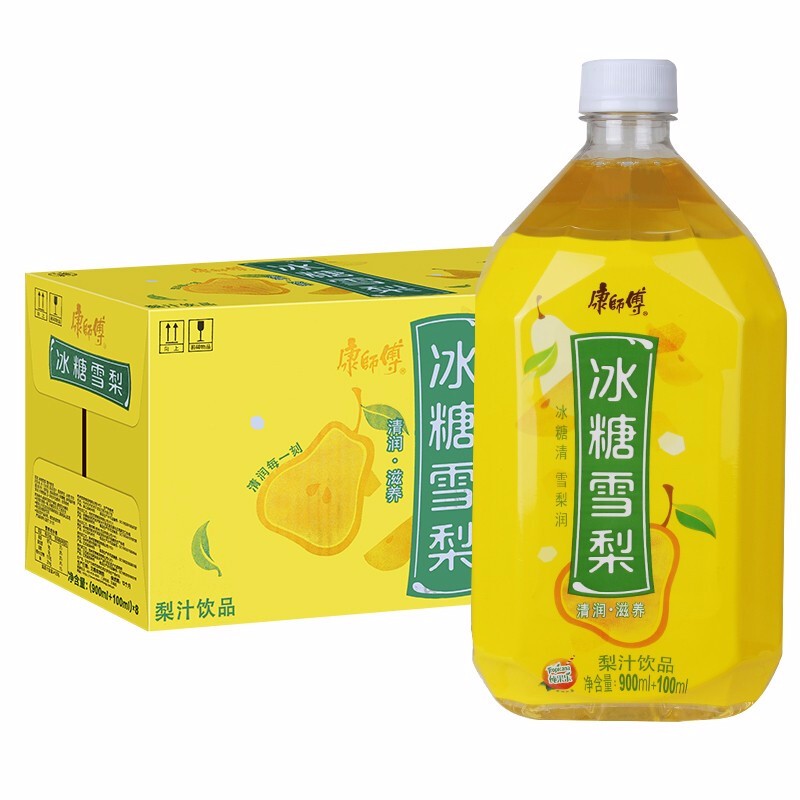 康师傅冰糖雪梨 大瓶装梨汁饮料夏季果味饮品1l*12瓶 整箱 新日期