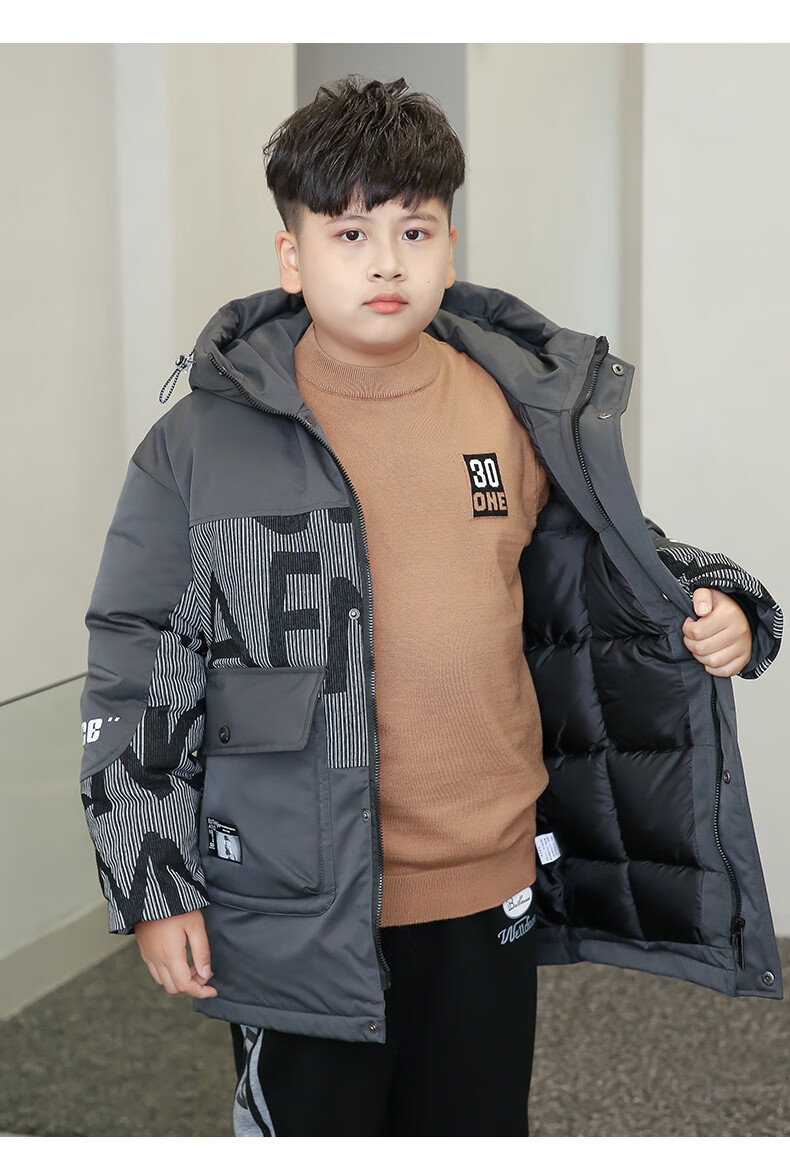 凯蒂猫小孩棉袄 男童棉服冬款中大童男装12-15岁小学生服装冬季小男孩