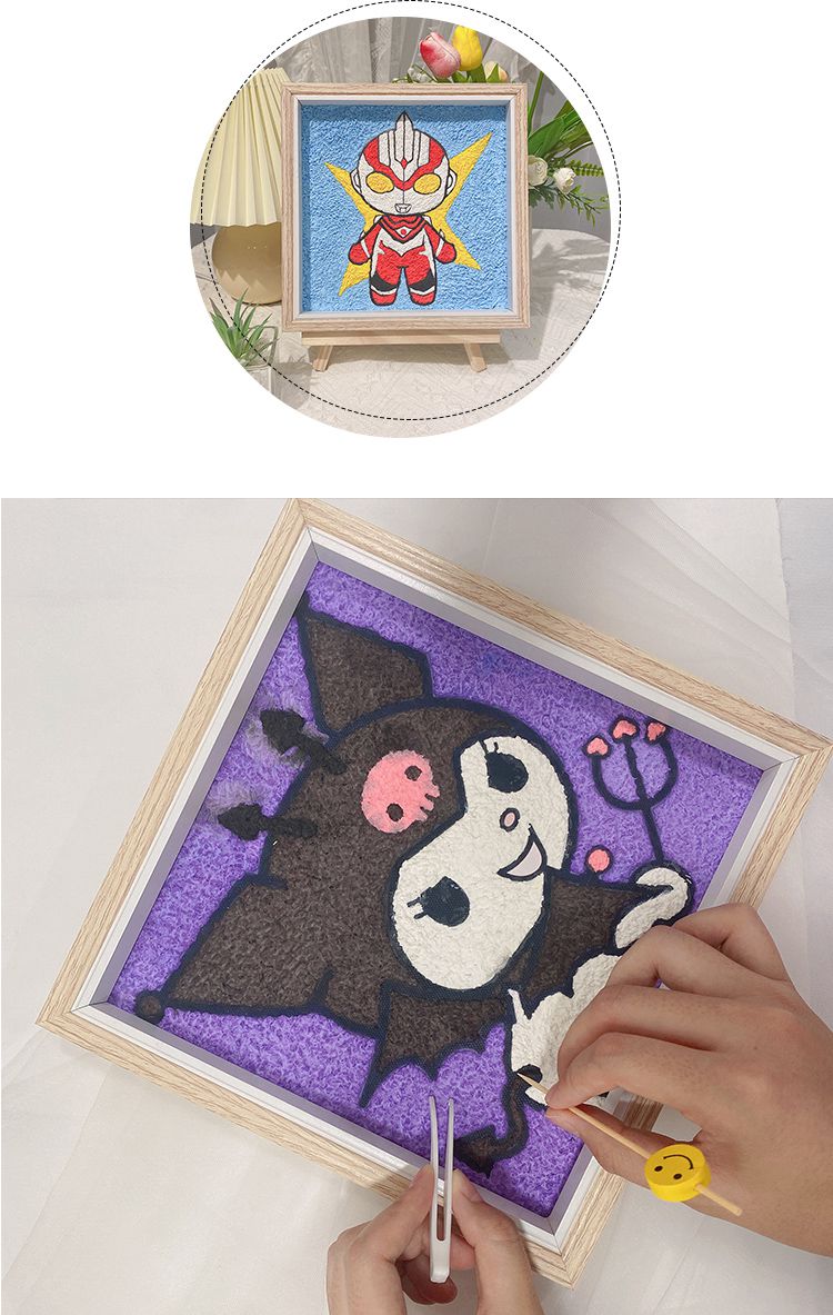 纸浆画沐小北 纸浆画手工diy材料包卡通动漫手绘填色底板送颜料