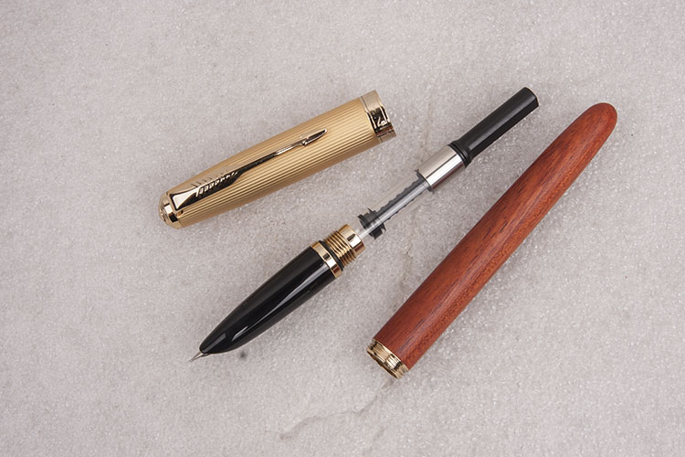 胖叔钢笔金豪85铱金86暗尖螺旋帽木制全钢金属墨水笔书写办公礼物二次