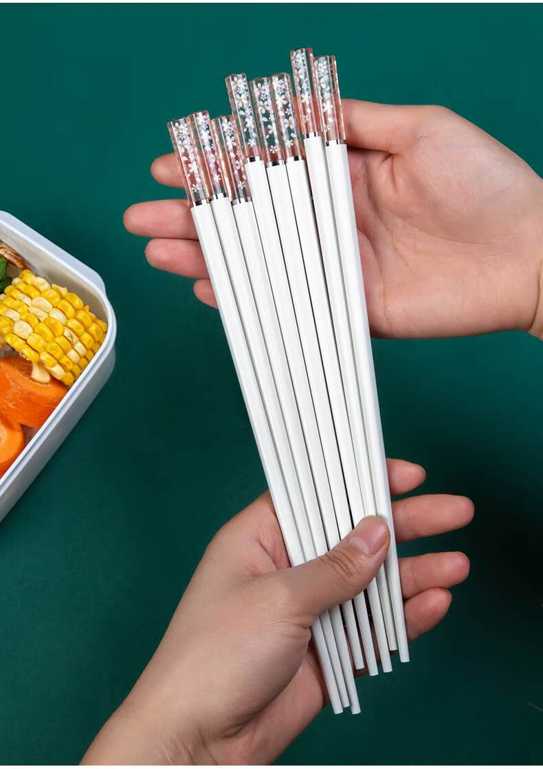 铝合金筷家用精品精致高端中式防滑防霉高温筷子家用个性屿龙 樱花