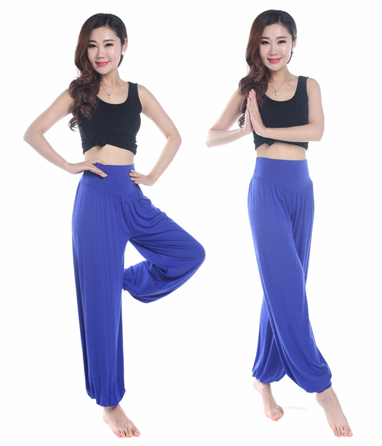 莫代尔广场舞灯笼裤瑜伽裤女舞蹈裤夏季宽松阔腿裤瑜伽太极练功裤七分
