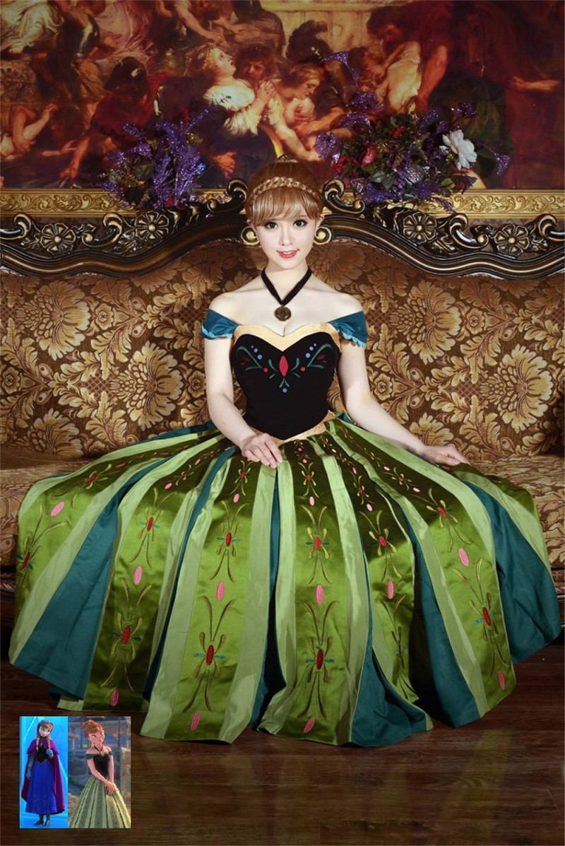 迪士尼(disney)公主裙成人亲子礼服童话主题服装演出服安娜艾莎长发