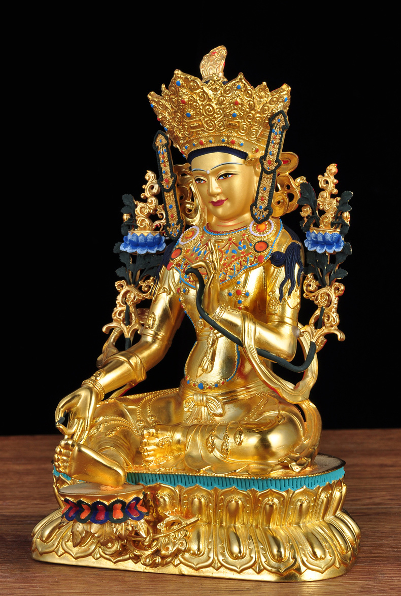 全铜绿度母摆件绿度母佛像尼泊尔密宗多罗观音菩萨佛堂寺庙工艺品