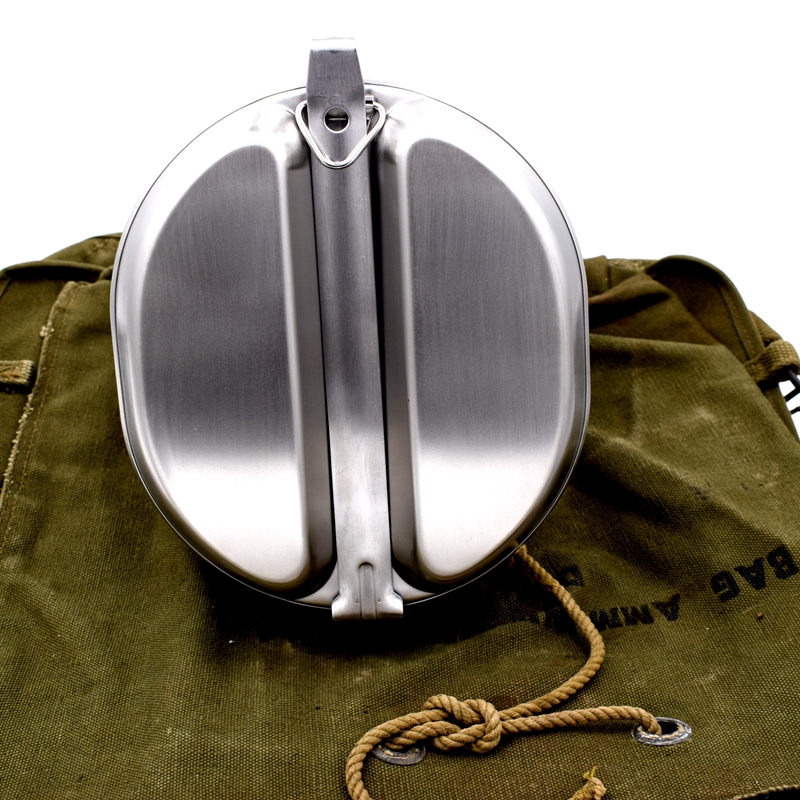 比心鼠 woug 单兵饭盒全新304德式不锈钢饭盒户外便携餐具单兵野战炊