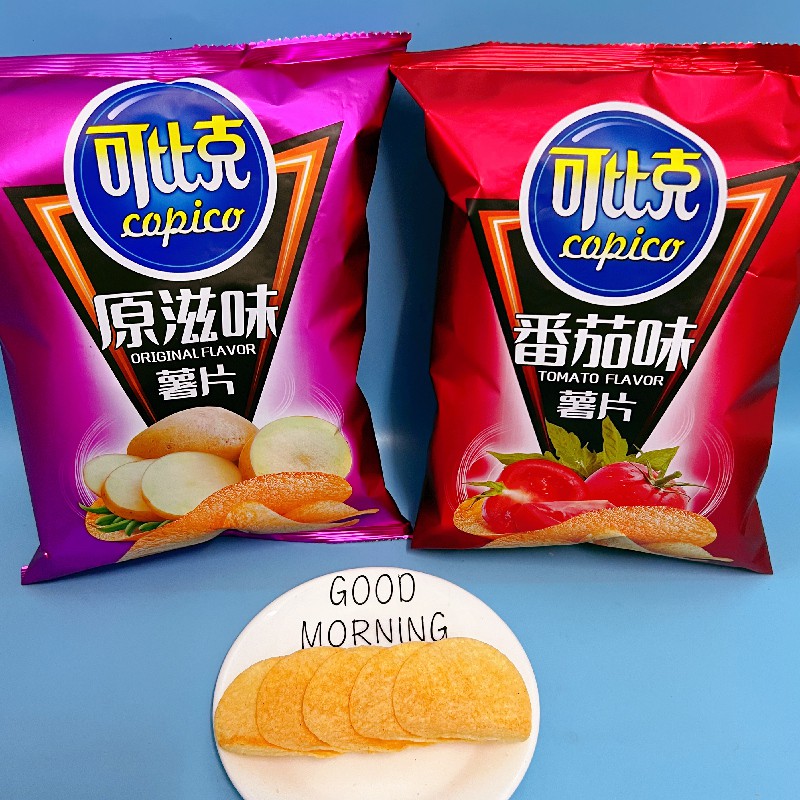 可比克薯片60g12大包原味番茄味青瓜味儿童小吃休闲零食品多口味烧烤