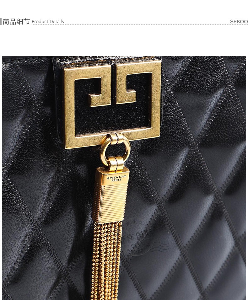 givenchy纪梵希女包羊皮菱形流苏手提单肩包bb505xb08z 001 黑色