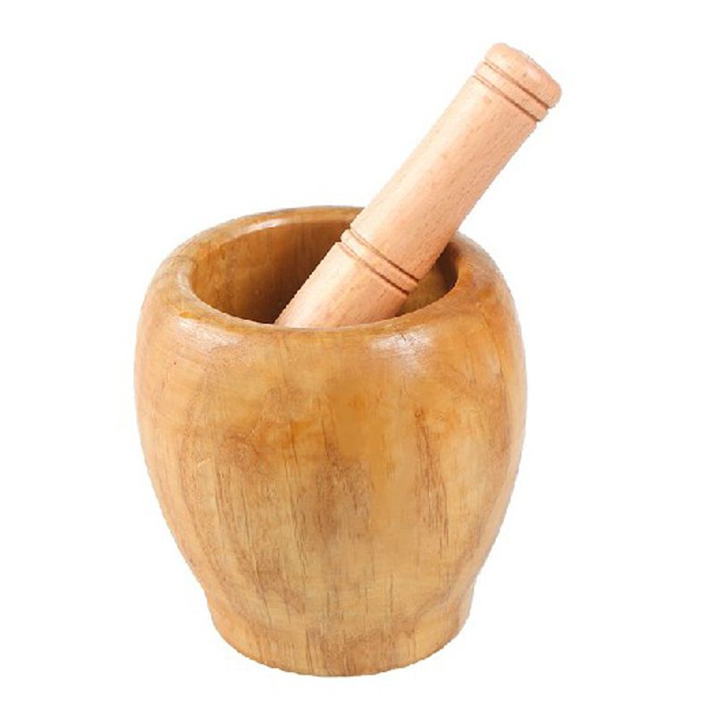 实木研磨器捣蒜器捣碎器捣药罐蒜泥器家用手动蒜木臼子研磨器擂钵 大
