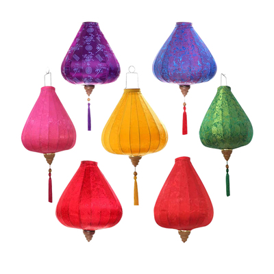 旺月岚山中秋商场美陈开业中庭吊饰钻石灯笼绸缎中式复古户外灯笼挂饰