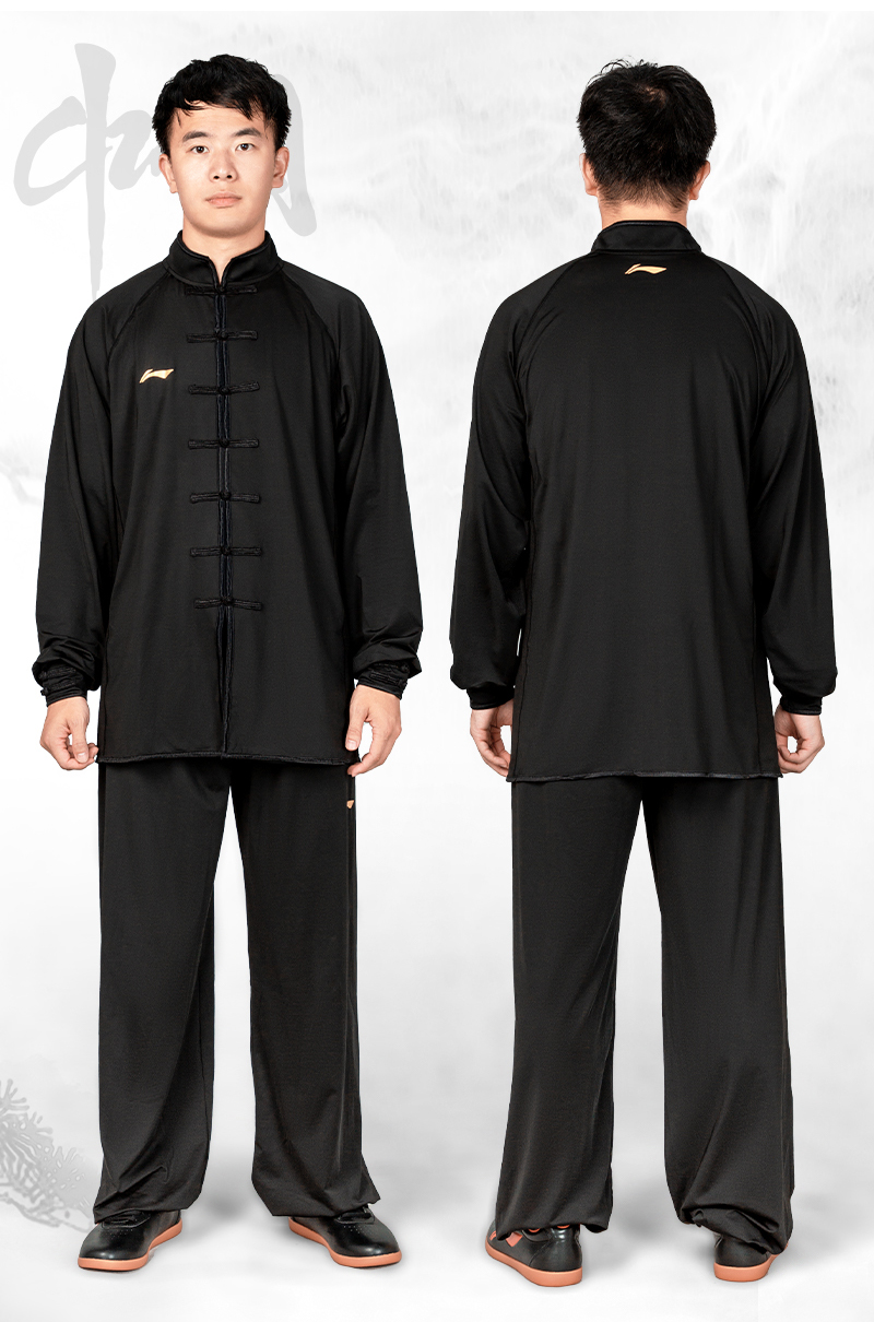 李宁太极服套装女高端太极拳练功服男长袖训练服装晨练表演武术服