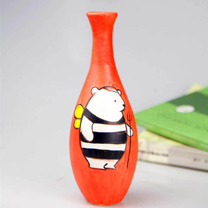 金归素胚花瓶陶艺陶吧素坯釉下彩陶瓷小白瓶画画diy陶瓷涂色白胚上色9