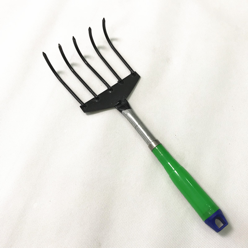 2022新 款可狄五齿耙松土划土小耙子种花工具搂地耙地铁耙子铁楸园艺