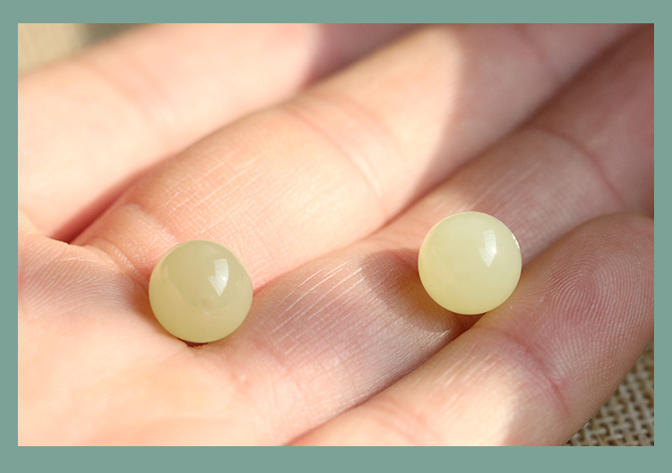 朴春天然和田玉珠子黄口散珠单颗柠檬黄黄玉玉石圆珠文玩手串配珠单珠