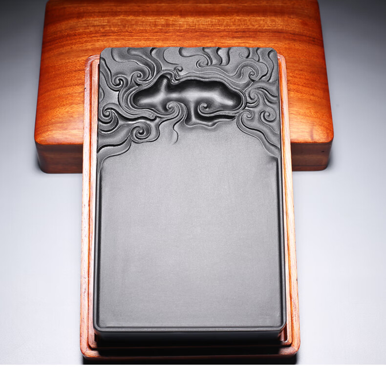 盖徽砚文房四宝端砚研台送礼品砚台天然原石可磨墨条书法专用毛笔墨砚