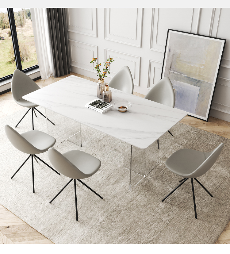 厨房岛台饭台岛台餐桌一体亚克力岩板餐桌家用饭桌小户型简约悬浮岛台