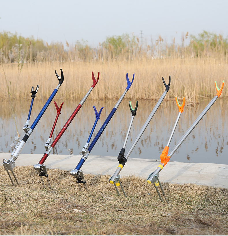 连球不锈钢炮台支架鱼竿支架钓鱼地插台钓架杆竿架渔具手竿鱼杆支撑架