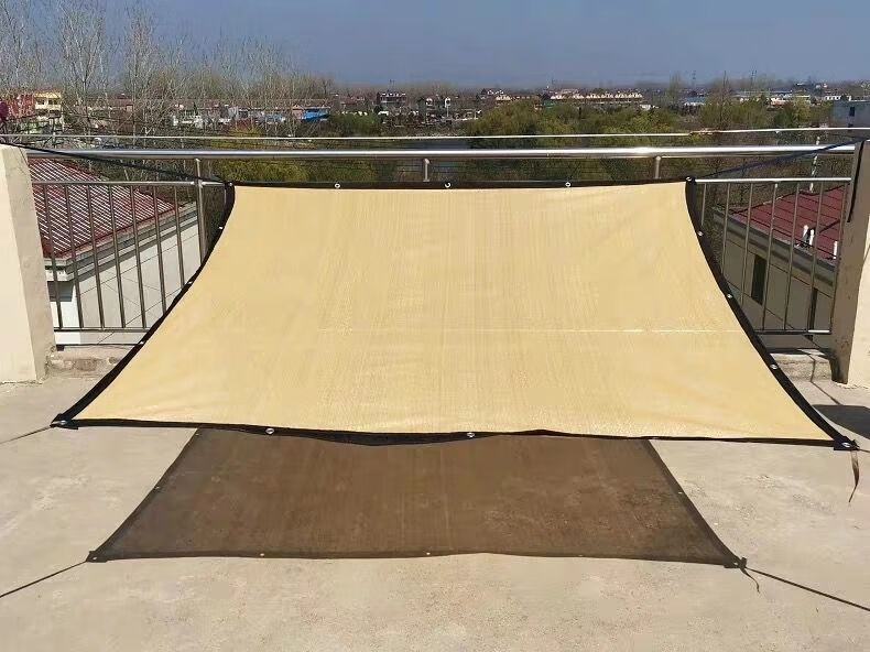 泥盆纪米黄色遮阳网防晒网遮光阴网楼顶阳台庭院花卉加密汽车棚隔热