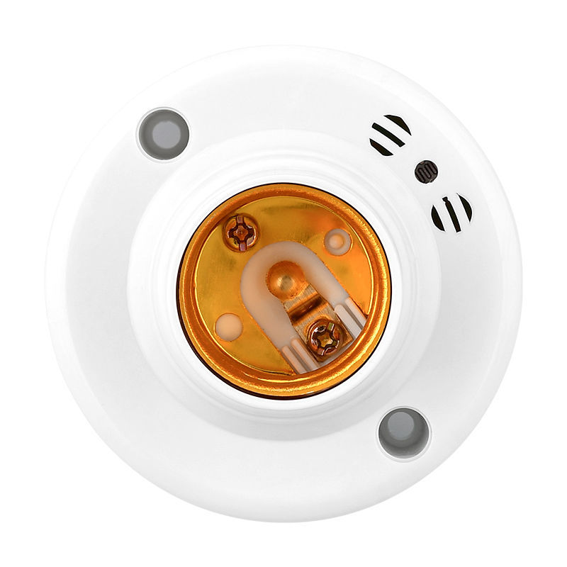 家用声光控灯座楼道智能感应延时开关声控开关e27螺口明装led灯头明装