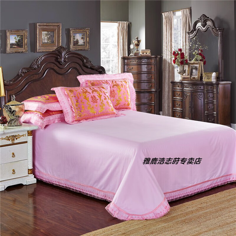 婚庆四件套欧式轻奢高档纯棉新婚大红色喜庆床单被套枕套床上用品婚房