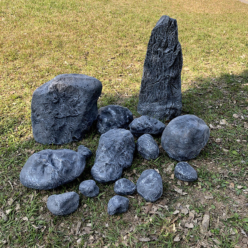 裴佳玻璃钢仿真石头室外园林假山石庭院装饰道具造景灰色树脂假石头
