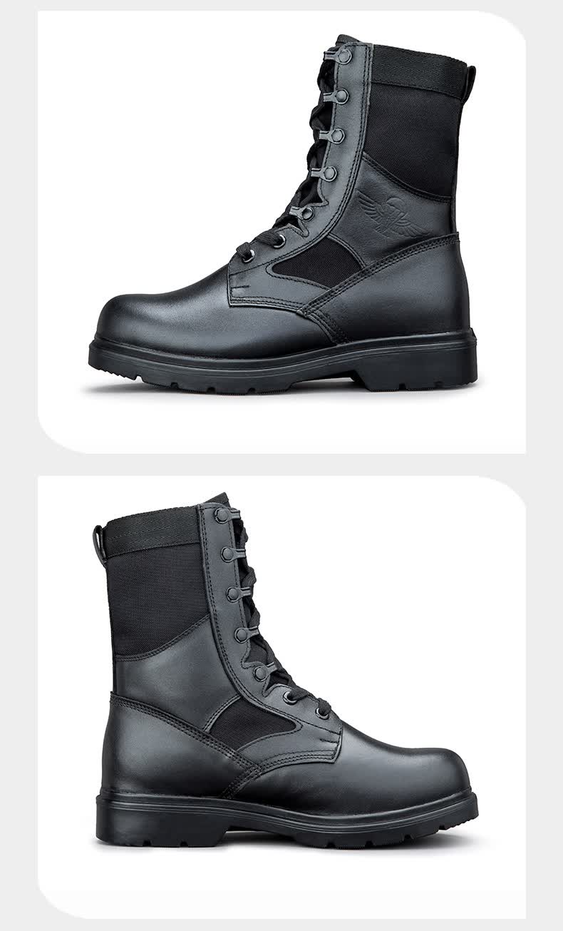 陆战靴特战靴子作训靴夏季06伞兵作战靴男超轻作战训靴真皮陆战靴高帮