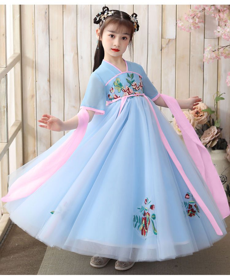 brangdy小女孩裙子夏天古风女装儿童女童汉服公主裙夏古装仙女裙女