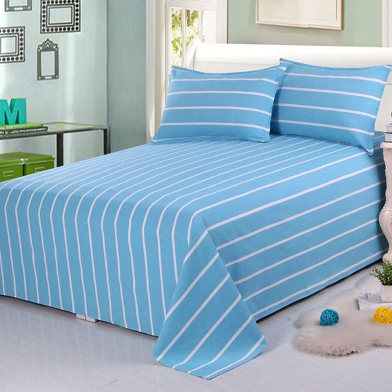 雪欧菲处理库存老粗布床单单件加大加厚宿舍单双人学生格子条纹床单新