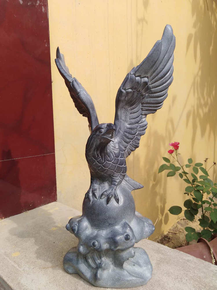 天南兄弟青石石鹰石雕鹰户外石头雕刻雄鹰办公室家庭摆件老鹰鹰 高30